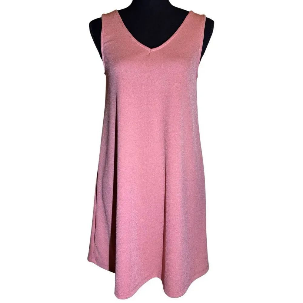 Wallflower Ash Rose V-Neck A-Line Mini Dress Pink Textured Knit Size Small NWT